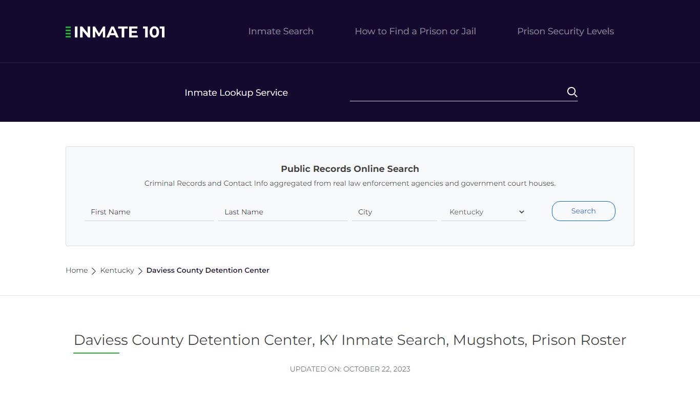 Daviess County Detention Center, KY Inmate Search, Mugshots, Prison Roster